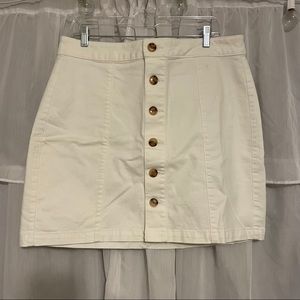 LOFT White Denim Skirt